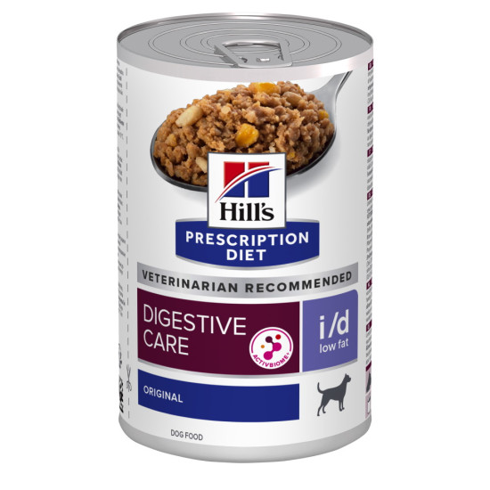 Hill’s Prescription Diet Canine i/d Low Fat Chicken & Vegetable Stew – Hrană Umedă pentru Câini cu Probleme Digestive și Afecțiuni Pancreatice, 354g